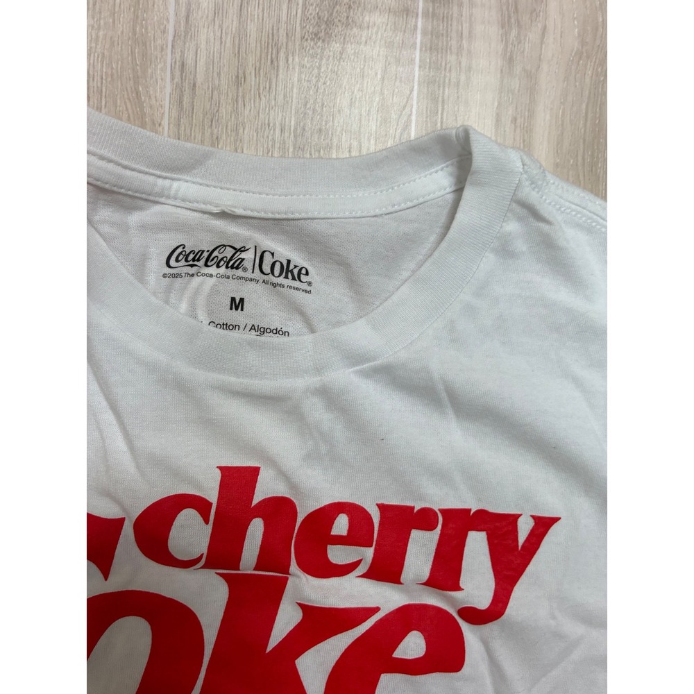 Coca Cola Cherry Coke T Shirt White Graphic Print Men's Size M - Picture 3 of 3